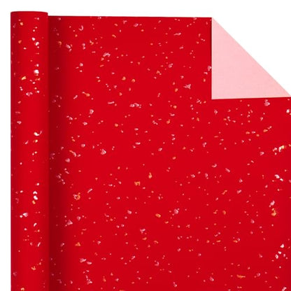 WRAPAHOLIC 30 Inch Red Wrapping Paper Roll - 30 Inch x 16.5 Feet - Red Gold Design with Silky Touch Perfect for Christmas, Birthday, Holiday, Wedding, Baby Shower - color: Red, size: 30 inch x 16.5 feet