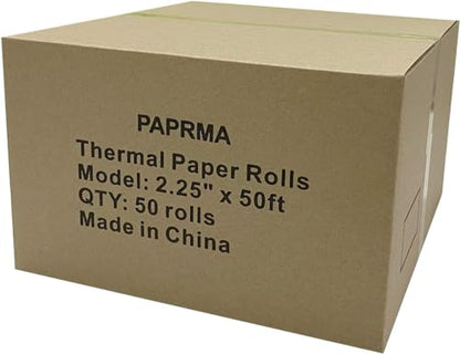 2 1/4'' x 50' Thermal Receipt Paper 50 Rolls 2.25"x50ft Receipt Roll - size: 2 1/4" x 50ft, style: 50 Rolls