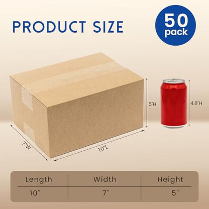 Mefleet 10x7x5" Shipping Boxes 50 Pack Corrugated Cardboard Box Brown - size: 10x7x5 inches (50 Pack)