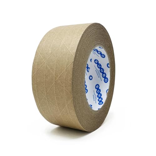Buhbo Brown Kraft Paper Reinforced Packing Tape, 2 inch x 55 Yards, 3 Rolls