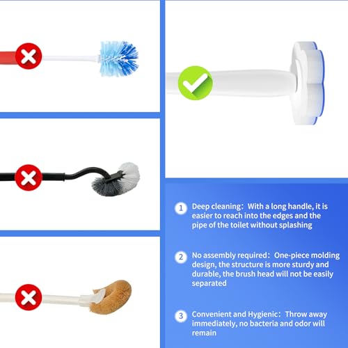 Topo Bear Disposable Toilet Bowl Brush with 40 Toilet Wand Refills, Toilet Bowl Cleaner Wands, Toilet Cleaning System Starter Kit - size: 1 brush+40 Refills