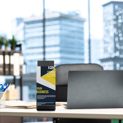 4 Pcs Metal Fancy Brochure Holder Display Flyer Brochure Stand Table Vertical Countertop Literature Organizer for Booklets Pamphlet Magazine Menu Journals (Black)