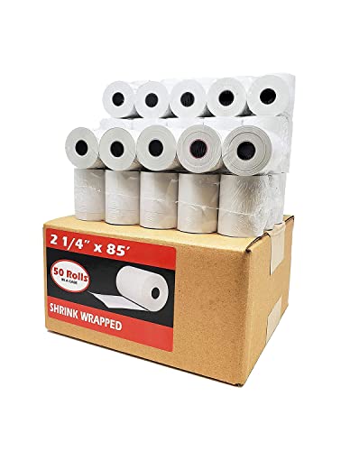(1500 Rolls) 2 1/4 x 85 Thermal Paper Receipt Rolls 2.25 x 85 ft, 55 GSM Premium Quality German Paper Fits All Credit Card Terminals Verifone VX510 VX570 FD50 BPA Free from BuyRegisterRolls - size: 30 Cases - 1500 Rolls, style: 2 1/4" x 85' Thermal