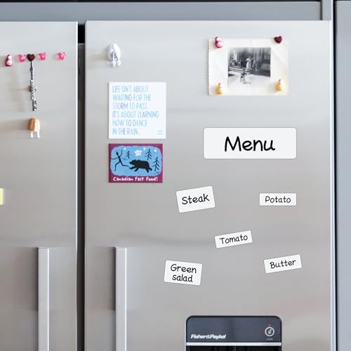 Larger Magnetic Dry Erase Labels 12"x 4" White, Big Dry Erase Magnetic Labels for Whiteboards, Fridge, School Classroom, Pack of 10 - color: White, size: 12 x 4 Inch