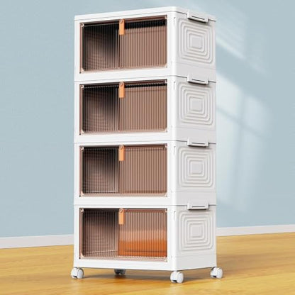 YFXCVSL 4 Tier Plastic Storage Bins with Lid 23QT, Stackable Storage Bins - size: 4-Tier 23QT