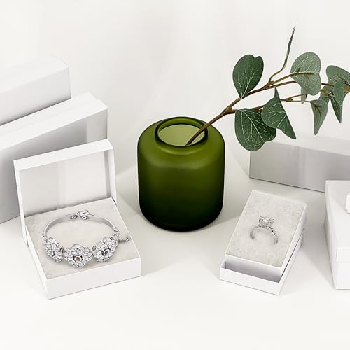 TheDisplayGuys 25 Cardboard Gift Jewelry Boxes w/Paddings #53-5.4x3.9x1 - color: White Matte