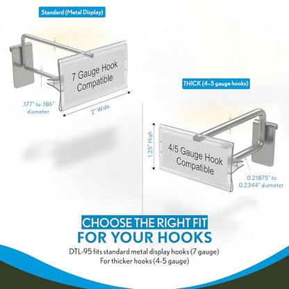 25 Pack Label Holder for Scan Plates on Display Hooks, Data-Tag Label Holders by Clip Strip