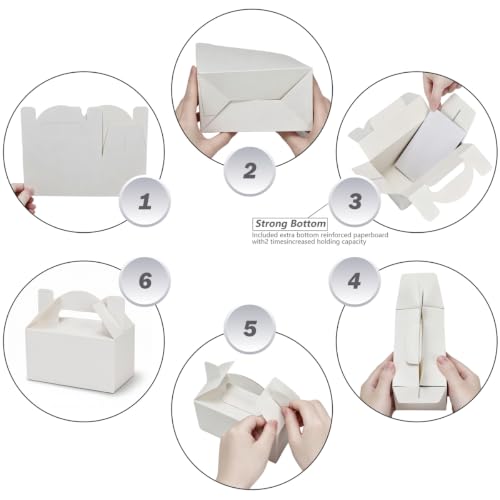 Aosric Small White Gable Boxes 3.5 x 3.5 x 6.3 In, 30 Pack - color: White