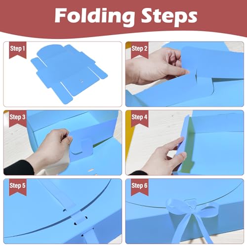 BoShahai 10 PCS Blue Gift Boxes with Lids, Proposal Box 10.6x7.8x3.1 Inch - color: Blue, size: 10.6x7.8x3.1 Inch