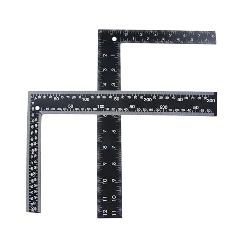 2PCS Metal L Square Ruler,90 Degree Right Angle Metric and Inches Ruler