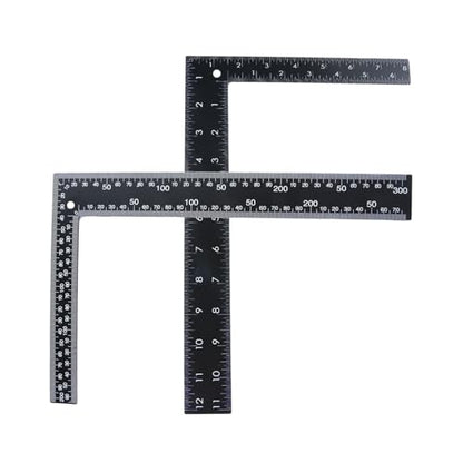 2PCS Metal L Square Ruler,90 Degree Right Angle Metric and Inches Ruler