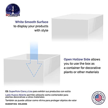 2 Pack White Pedestal Platform Tall Box 12" x 12" x 32" No Lid Art Exhibit Sample Flower Arrangement Display Plant Cube Retail Riser Collectible Cover 5 Sided by Marketing Holders - size: 12"w x 12"d x 32"h White