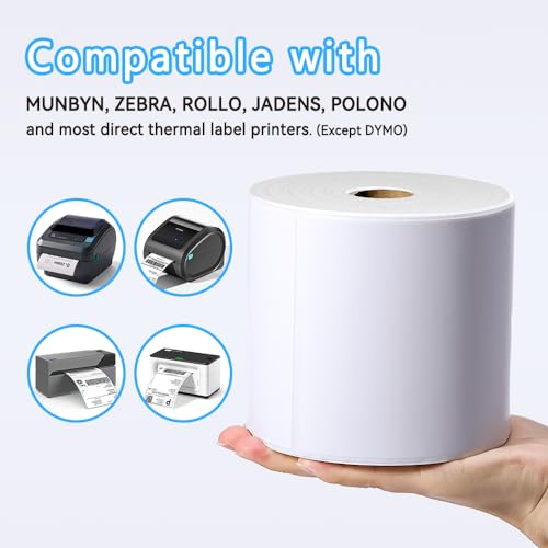 Label KINGDOM 4 x 6 Inch Direct Thermal Shipping Label Roll, 500 Sheets - color: Black on White-500pcs