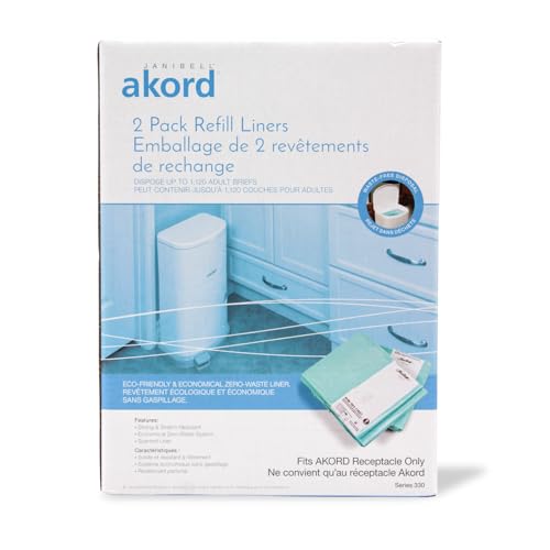 Janibell Akord Liner Refills for Akord 330 Series, Green, Lightly Scented, 2 Count (Pack of 1) - size: 11 gallon