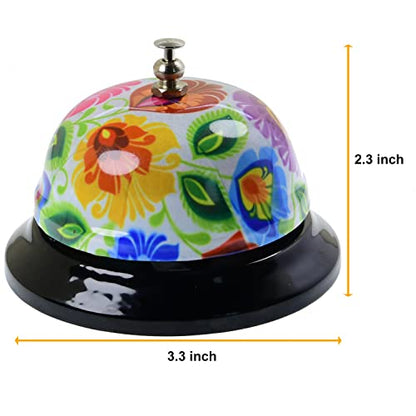 Call Bell Desk Service Bell Ding for Restaurant Hotel Room Kitchen Party Office Elderly Large White Pattern Bell,3.3 inch - color: White- Pattern