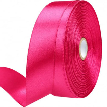 1 Inch Magenta Satin Ribbon 50 Yards Single Face Polyester - color: Magenta, size: 1 inch
