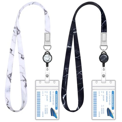HONSIO 2 Pcs Cruise Lanyard for Ship Cards, Cruise Essentials 2026, Marble - color: Marble