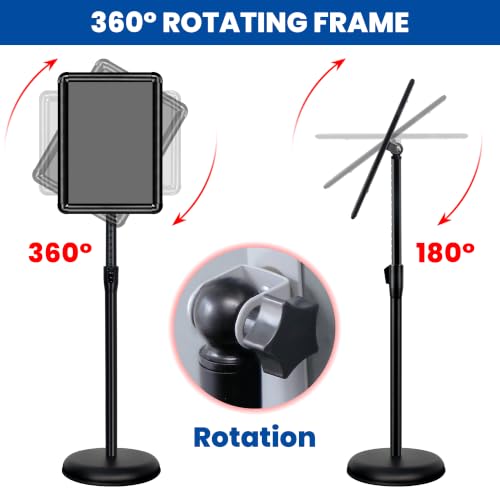 3Pack 8.5x11 Sign Holder Stand,Adjustable Floor Standing Sign Holder - color: Black, size: 8.5"x11"-3Pack