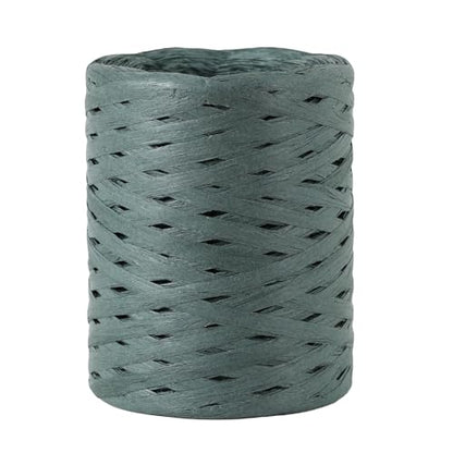 656 Ft Raffia Paper Ribbon for Gift Natura Wrapping Ribbon, Bulk Packing Raffia String - Twisted for Christmas Crafts Weaving 1/4 Inch Width (Dark Green) - color: Dark Green