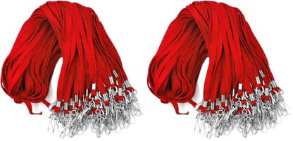 Beebel Lanyards 200 Pack Red Lanyards with Swivel Hook Clips for ID Name Badge Holder - color: Red, size: 200 Pack