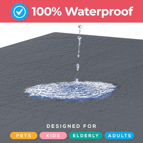 6 Pack Waterproof Reusable Heavy Absorbency Incontinence Bed Pads 34"x36" - color: Gray, size: 34x36 Inch (Pack of 6)