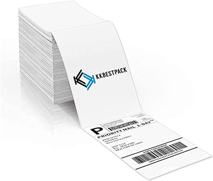 KKBESTPACK Fan Fold 4”x 6”Direct Thermal Shipping Labels (4000 Labels), (FF-LB) - style: 4000 Labels