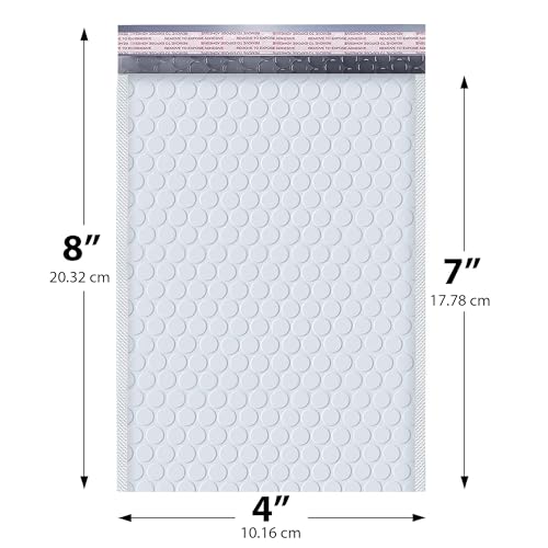 Arctic White Bubble Mailers 4x8, Poly Padded Envelopes #000, 500 Pack - color: Arctic White, size: 4"x8" / 500 Pack