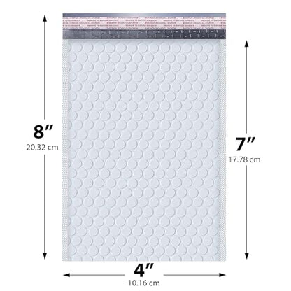 Arctic White Bubble Mailers 4x8, Poly Padded Envelopes #000, 500 Pack - color: Arctic White, size: 4"x8" / 500 Pack