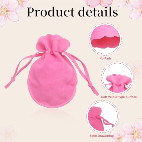 uxcell 20pcs Small Velvet Drawstring Pouches,3.5"x4.7" Jewelry Bag,Rose Red - color: Rose Red, size: 3.5" x 4.7"