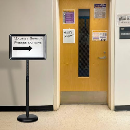 4Pack 11x17 Sign Stand - Adjustable Floor Standing Sign Holder - color: Black, size: 11 x 17 inches(4 Pack）