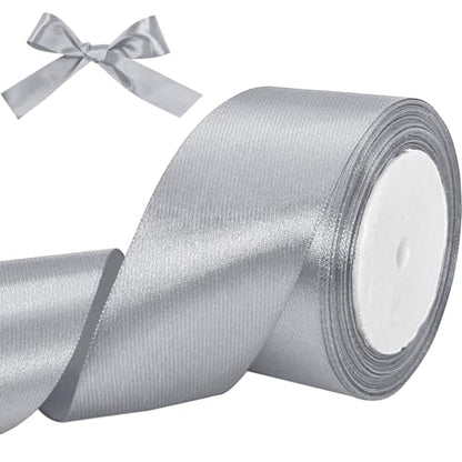 Luomorgo 2 Inch Satin Ribbon, 25 Yards, Silver - color: Silver, size: 2 inch x 25 yards