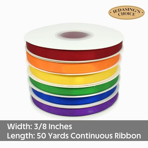 Copper Ribbon Satin Ribbon 3/8 Inch x 50 Yards with Spool - color: Copper