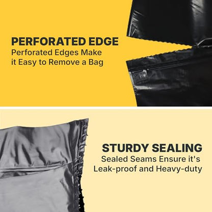 Bagtron 55-60 Gallon Trash Bags, 30 Micron Heavy Duty Pure LDPE Garbage Can Liners, 36" x 58" Large, Black, 100 Count - style: 60 Gal, 1.18mil (100ct)