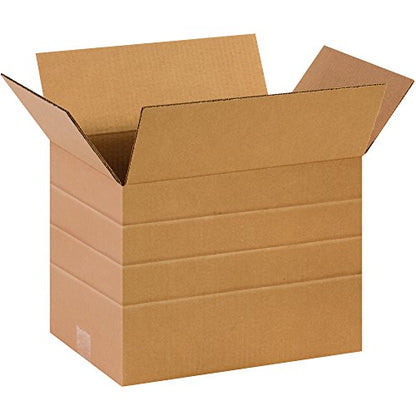 Box USA Moving Boxes Medium 14"L x 10"W x 10"H 25-Pack, Cardboard Box for Shipping, Moving, Mailing, Packing, Packaging and Storage - style: Scored 8", 6", 4" Single Wall Multi-Depth