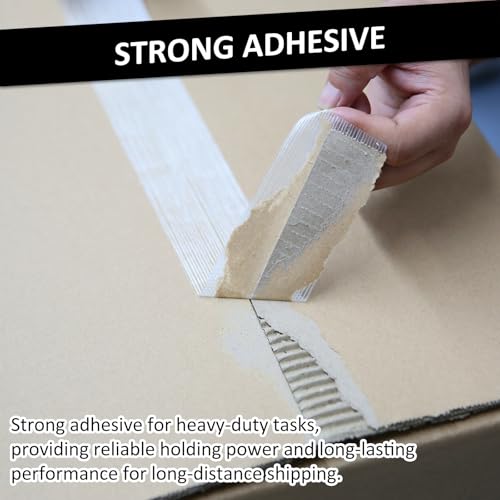 Transparent Fiberglass Tape 2" x 30Yd 5.5 Mil Filament Strapping Tape