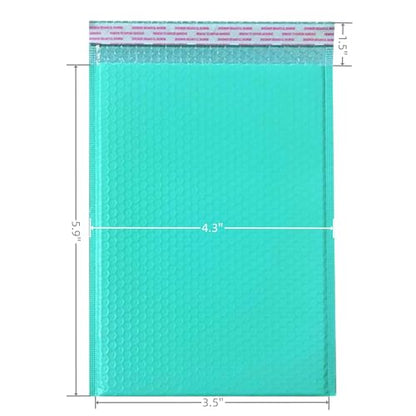 Bubble Mailers 3.5X5.9 Inch 50 Pack Small Padded Envelopes Bags (Teal) - color: Teal, size: 3.5X5.9 Inches