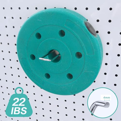 Pegboard Dual-arm Hooks 16pcs Heavy Duty Tool Hanging Holders (Silver, 4") - color: Silver, size: 4 Inch