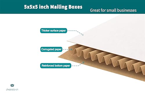 5x5x5 inch Shipping Boxes, 5x5 White Small Box, 25 Pack