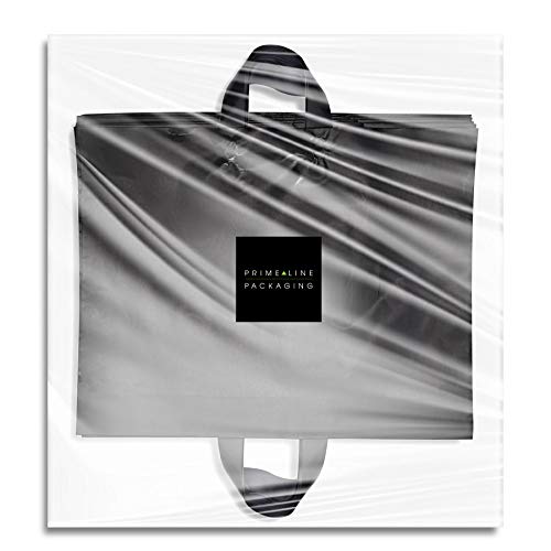 Prime Line Packaging Black Plastic Bags with Handles,19.5x4x15, 50 Pack - color: Black