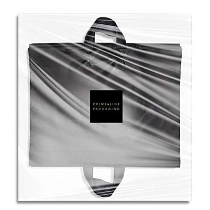 Prime Line Packaging Black Plastic Bags with Handles,19.5x4x15, 50 Pack - color: Black