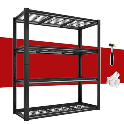 40W Garage Storage Shelves,2200LBS Metal Storage Shelves,Adjustable Heavy Duty Metal Garage Shelving Units Industrial Shelving for Garage,Basement,Warehouse,19.6" D x 39.37" W x 59.84" H - size: 59.84" H x 39.37" W x 19.6" D