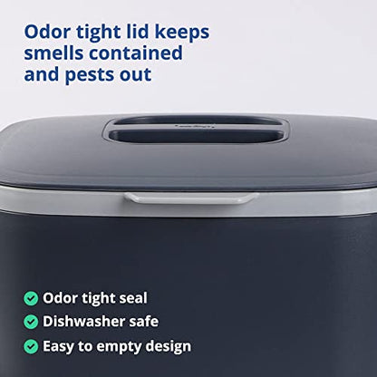 Blue Ginkgo Kitchen Compost Bin, 5L Countertop Compost Bin, Dark Grey - color: Gray, size: 1.32 gal / 5 L