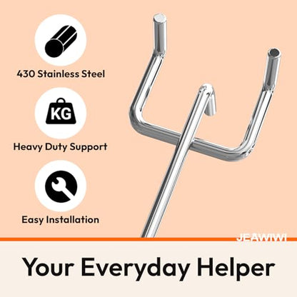 JEAWIWI 120 Pack Metal Pegboard Hooks, 4 Inch, Fit 1/4 & 1/8 in Peg Board - color: Silver, size: 4in 120pcs