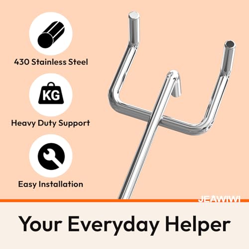 JEAWIWI 60 Pack Metal Pegboard Hooks, 4 Inch, Fit 1/4 & 1/8 in Peg Board - color: Silver, size: 4in 60pcs