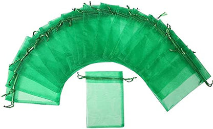 Wudygirl 100 PCS Organza Bags 4"x6" Gift Bags with Drawstring Green - color: Green, size: 4x6 IN
