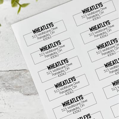 Custom Personalized Return Address Labels 2.6" x 0.75" on Rolls or Sheets (36-500), White, Gold, Silver, or Clear Self-Adhesive Ideal for Special Occasions