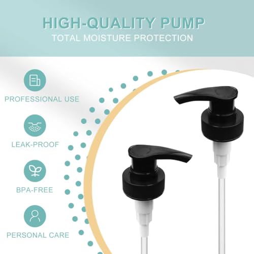 Gallon Pump Dispenser, Fits Most 1 Gallon Jugs and Containers 38/400 Snow Cone Syrup Pump Lid Top Replacement for Sanitizer, Lotion, Shampoo, Conditioner (Balck - 6 Pack) - color: Balck-6pcs