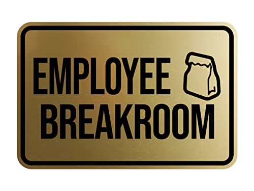 Classic Framed Employee Breakroom Sign (Brushed Gold) - Medium - color: Brushed Gold, size: 5 x 7" - Medium (1 Pack)