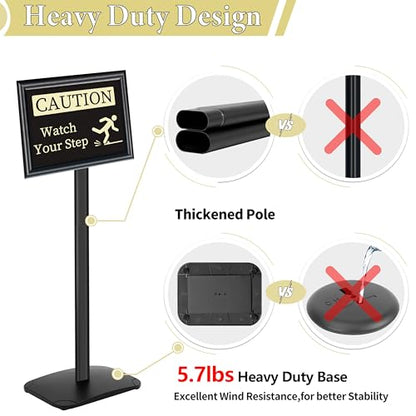 Please Wait To Be Seated Sign, 11 x 17 Inch Heavy Duty Sign Holder Stand - size: 11x17in