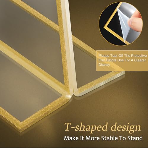 Hoteam 24 Pack 7 X 5 Inch Gold Acrylic Sign Holder Picture Frame - size: 7 x 5 Inch